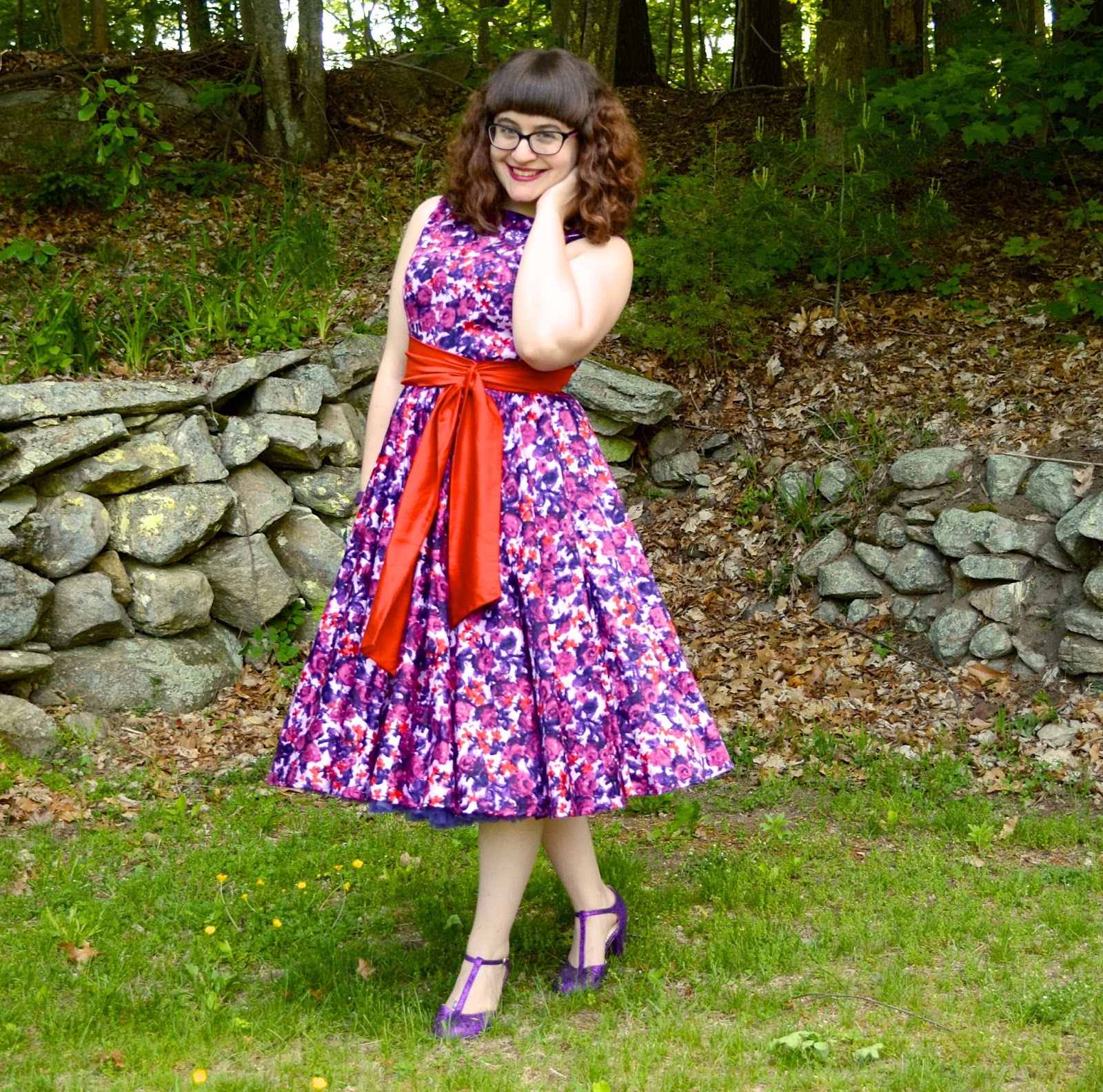 In a Nutshell Pinup Girl Clothing Maria Dress the New Purple